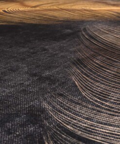 Teppich Modern Waschbar - Moderna Schwarz/Gold - close up materiaal, thumbnail