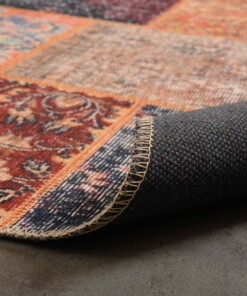 Patchwork Teppich - Fade Heritage Blau/Bunt - close up vouw, thumbnail Patchwork Teppich - Fade Heritage Blau/Bunt - close up vouw, thumbnail