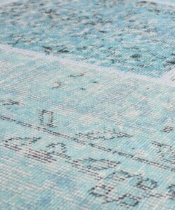 Patchwork Teppich - Fade Heritage Turquoise - close up materiaal, thumbnail Patchwork Teppich - Fade Heritage Turquoise - close up materiaal, thumbnail