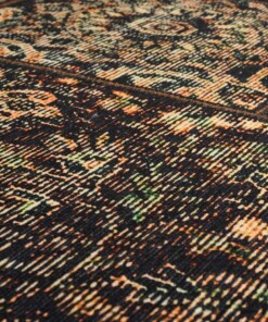 Patchwork Teppich Rund - Fade No.1 Olivgrün - close up materiaal, thumbnail