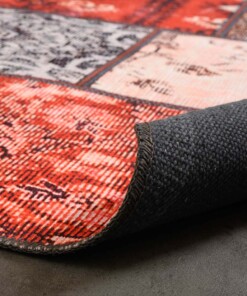 Patchwork Teppich - Fade No.1 Rot/Bunt - close up vouw, thumbnail