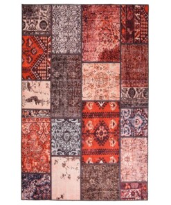 Patchwork Teppich - Fade No.1 Rot/Bunt - overzicht boven