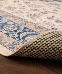 Perserteppich Waschbar - Moderna Blau - close up vouw, thumbnail Perserteppich Waschbar - Moderna Blau - close up vouw, thumbnail