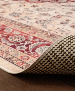 Perserteppich Waschbar - Moderna Rot - close up vouw, thumbnail Perserteppich Waschbar - Moderna Rot - close up vouw, thumbnail