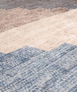 Retro Teppich Waschbar - Moderna Blau - close up materiaal, thumbnail