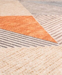 Retro Teppich Waschbar - Moderna Gelb/Blau - close up materiaal, thumbnail