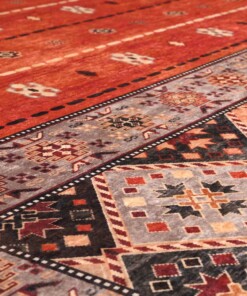 Retro Teppich Waschbar - Moderna Terrakotta - close up materiaal, thumbnail Retro Teppich Waschbar - Moderna Terrakotta - close up materiaal, thumbnail