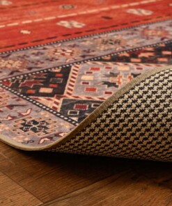 Retro Teppich Waschbar - Moderna Terrakotta - close up vouw, thumbnail Retro Teppich Waschbar - Moderna Terrakotta - close up vouw, thumbnail
