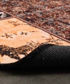 Patchwork Teppich Rund - Fade No.1 Gold/Braun - close up vouw, thumbnail