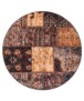 Patchwork Teppich Rund - Fade No.1 Olivgrün - overzicht boven, thumbnail