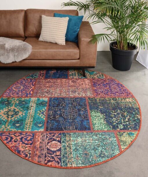 Patchwork Teppich Rund - Fade No.1 Bunt - sfeer