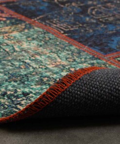 Patchwork Teppich Rund - Fade No.1 Bunt - close up vouw, thumbnail