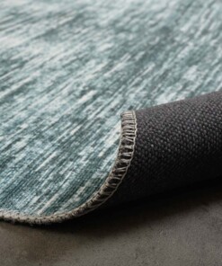 Vintage Teppich - Fade Blend Turquoise - close up vouw, thumbnail