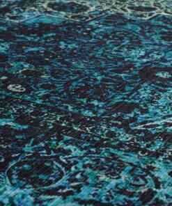 Vintage Teppich - Fade No.2 Blau - close up materiaal, thumbnail