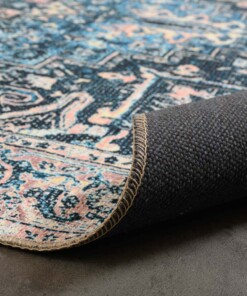 Vintage Teppich - Fade No.3 Blau/Orange - close up vouw, thumbnail Vintage Teppich - Fade No.3 Blau/Orange - close up vouw, thumbnail