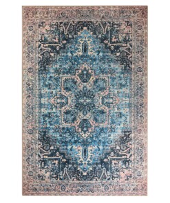 Vintage Teppich - Fade No.3 Blau/Orange - overzicht boven