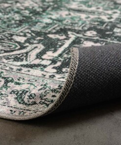 Vintage Teppich - Fade No.3 Grün - close up vouw, thumbnail