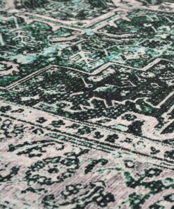 Vintage Teppich - Fade No.3 Grün - close up materiaal, thumbnail