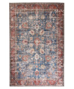 Vintage Teppich - Fade Oasis Blau/Rot - overzicht boven