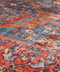 Vintage Teppich - Fade Opulence Rot - close up materiaal, thumbnail