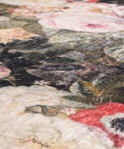 Blumenteppich Waschbar - Moderna Bunt - close up materiaal, thumbnail