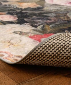 Blumenteppich Waschbar - Moderna Bunt - close up vouw, thumbnail