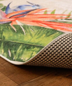 Teppich Dschungel Waschbar - Moderna Bunt - close up vouw, thumbnail