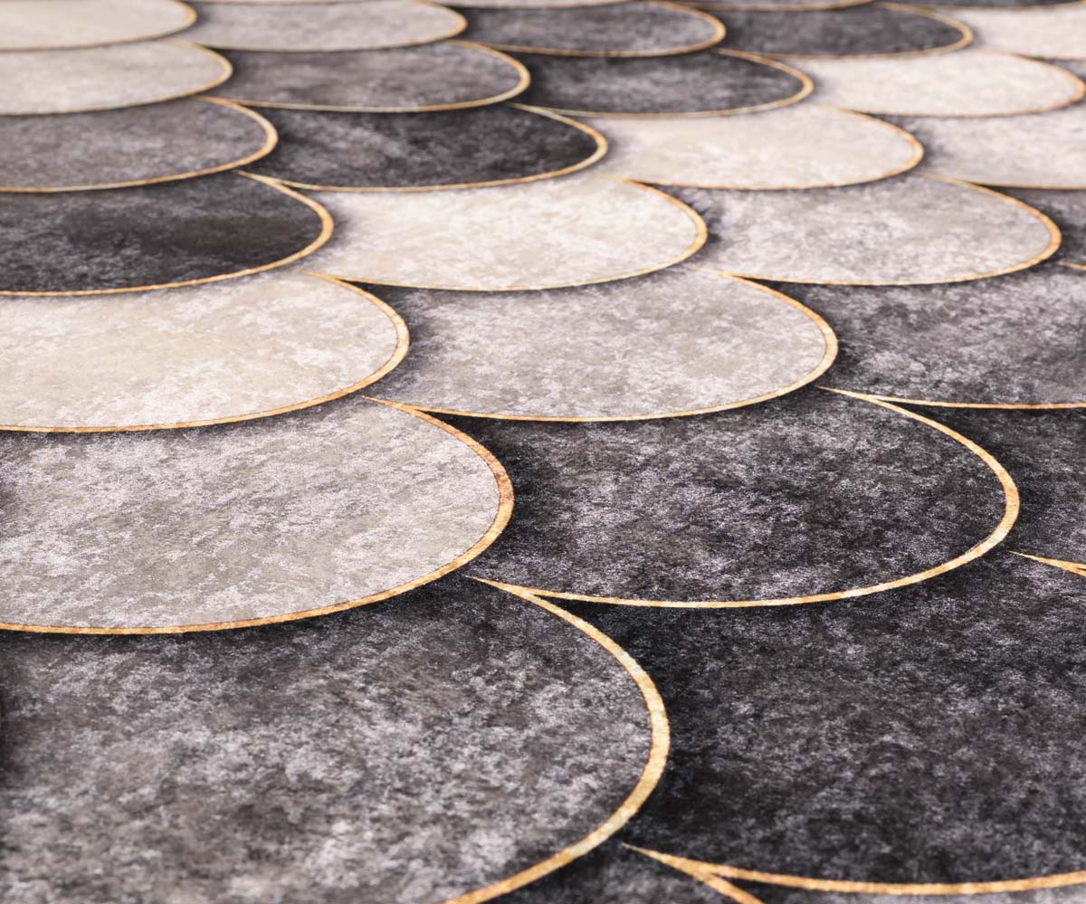 Waschbarer Teppich - Moderna Grau - close up materiaal Waschbarer Teppich - Moderna Grau - close up materiaal