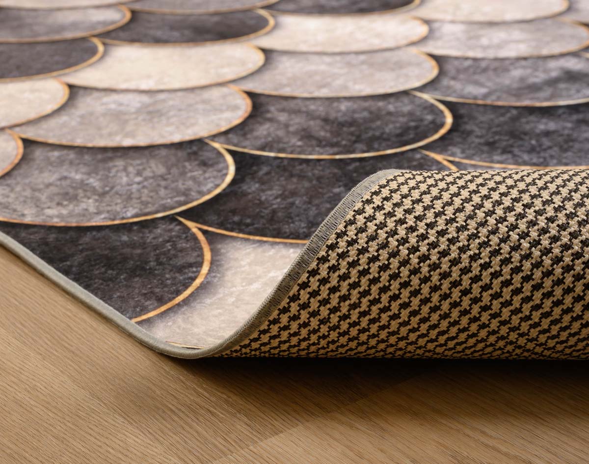 Waschbarer Teppich - Moderna Grau - close up vouw Waschbarer Teppich - Moderna Grau - close up vouw