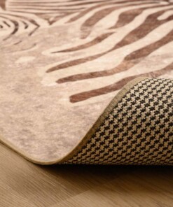 Teppich Zebra Waschbar - Moderna Braun - close up vouw, thumbnail Teppich Zebra Waschbar - Moderna Braun - close up vouw, thumbnail