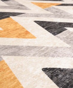 Teppich Zick Zack Waschbar - Moderna Gelb - close up materiaal, thumbnail