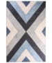 Teppich Geometrische Muster Waschbar - Moderna Blau/Grau - overzicht boven, thumbnail
