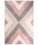 Teppich Geometrische Muster Waschbar - Moderna Rosa/Grau - overzicht boven, thumbnail