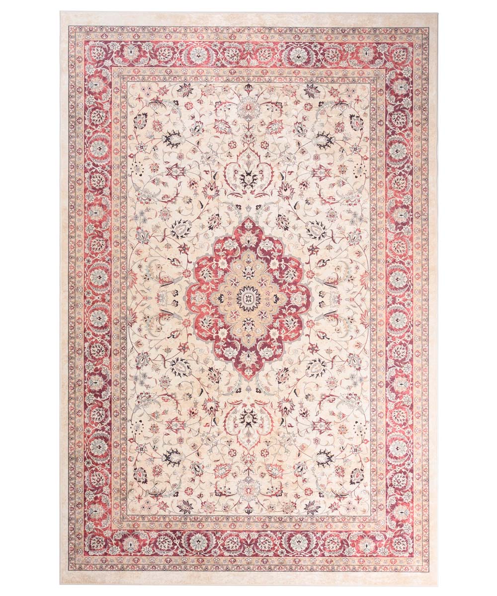 Perserteppich Waschbar - Moderna Rot - overzicht boven Perserteppich Waschbar - Moderna Rot - overzicht boven