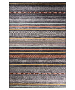 Retro Teppich Waschbar - Moderna Grau/Bunt - overzicht boven, thumbnail Retro Teppich Waschbar - Moderna Grau/Bunt - overzicht boven, thumbnail
