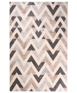 Teppich Zick Zack Waschbar - Moderna Braun - overzicht boven, thumbnail