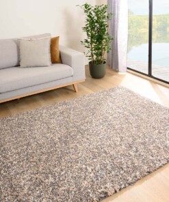 Hochflor Teppich Meliert - Blend Beige/Grau