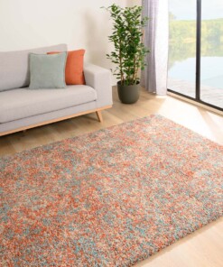 Hochflor Teppich Meliert - Blend Orange/Blau