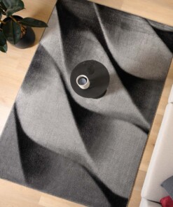Teppich Modern - Canvas Schwarz/Grau