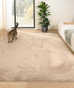 Flauschiger Teppich Kurzflor - Plush Beige