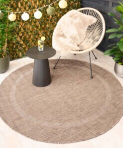 Outdoor Teppich Rund - Sunset Hellbraun