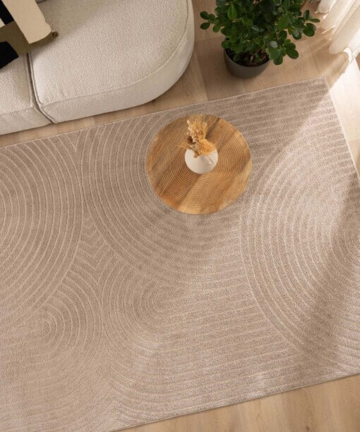 Teppich Skandinavisch - Contour Curve Beige