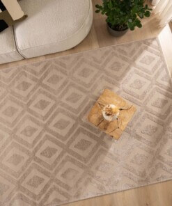 Teppich Quadratisch Skandinavisch - Contour Diamond Beige