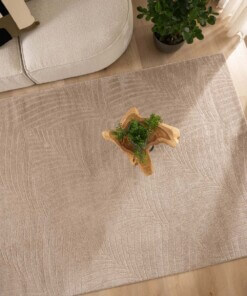 Teppich Skandinavisch - Contour Leaf Beige