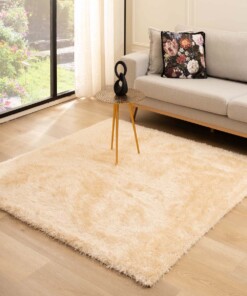 Teppich Quadratisch Hochflor - Posh Velours Creme