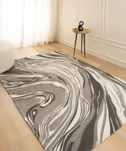Teppich Marmor Optik - Weave Marble Schwarz/Weiß/Grau