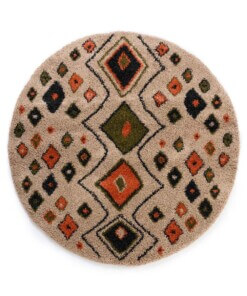 Boho Teppich Rund Hochflor Artisan - Beige/Bunt