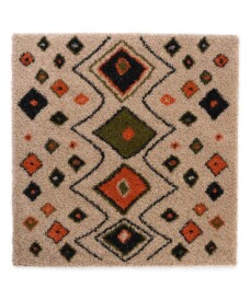 Boho Teppich Quadratisch Hochflor Artisan - Beige/Bunt - overzicht, thumbnail