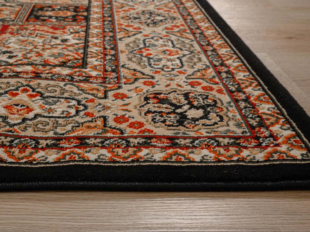 Perserteppich - Mirage Whisper Schwarz/Beige - close up Perserteppich - Mirage Whisper Schwarz/Beige - close up