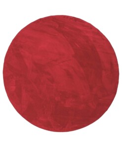 Teppich Rund Flauschig Kurzflor - Plush Rot - overzicht